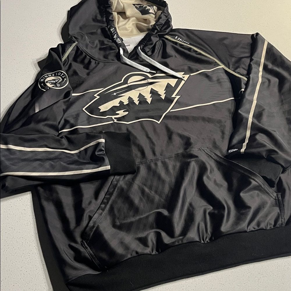 UNRL RARE Silk Series “State of Hockey” Minnesota Wild Team Black Men's Hoodie M
